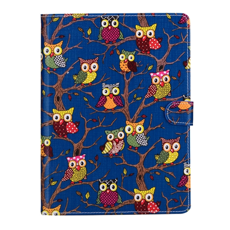 Owls Pattern Cross Texture Smart Cover Leather Case with Card Slots & Holder & Sleep / Wake-up Function for iPad Air 2 / iPad 6