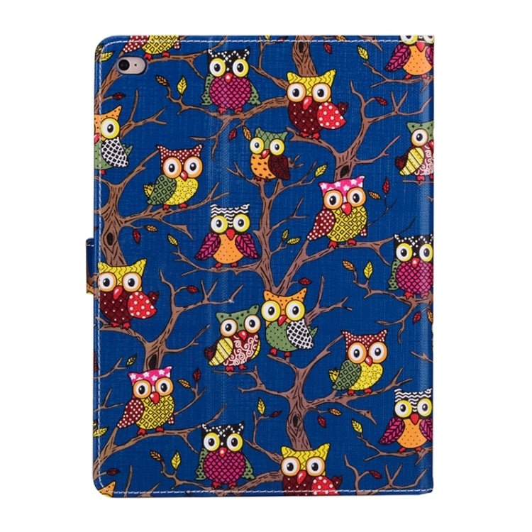 Owls Pattern Cross Texture Smart Cover Leather Case with Card Slots & Holder & Sleep / Wake-up Function for iPad Air 2 / iPad 6