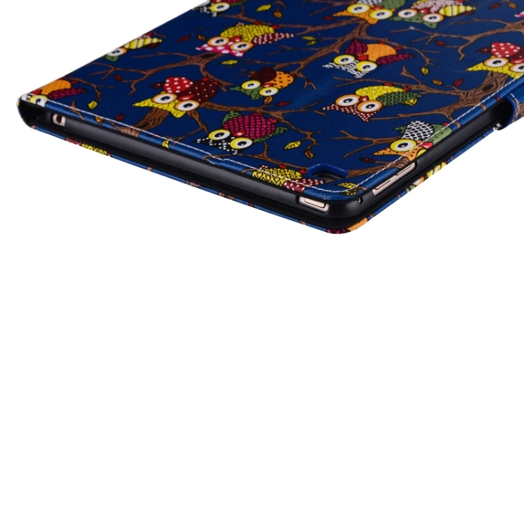 Owls Pattern Cross Texture Smart Cover Leather Case with Card Slots & Holder & Sleep / Wake-up Function for iPad Air 2 / iPad 6