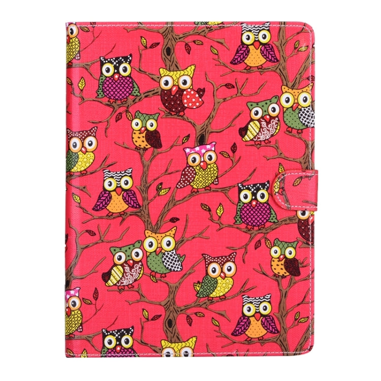 Owls Pattern Cross Texture Smart Cover Leather Case with Card Slots & Holder & Sleep / Wake-up Function for iPad Air 2 / iPad 6