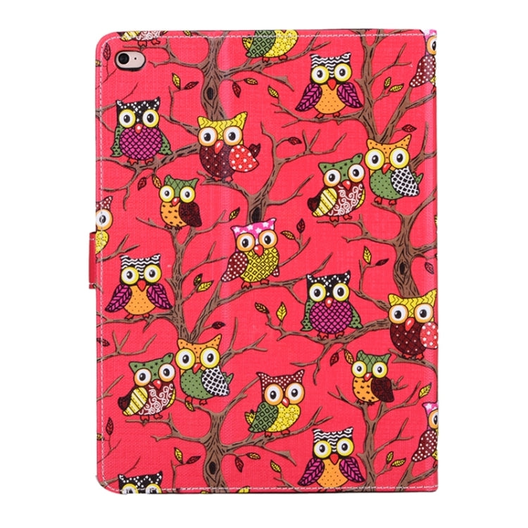 Owls Pattern Cross Texture Smart Cover Leather Case with Card Slots & Holder & Sleep / Wake-up Function for iPad Air 2 / iPad 6