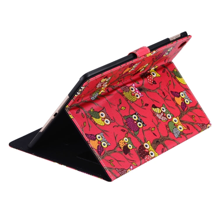 Owls Pattern Cross Texture Smart Cover Leather Case with Card Slots & Holder & Sleep / Wake-up Function for iPad Air 2 / iPad 6