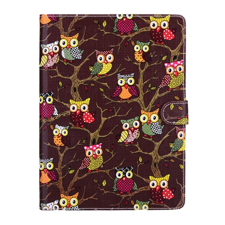 Owls Pattern Cross Texture Smart Cover Leather Case with Card Slots & Holder & Sleep / Wake-up Function for iPad Air 2 / iPad 6