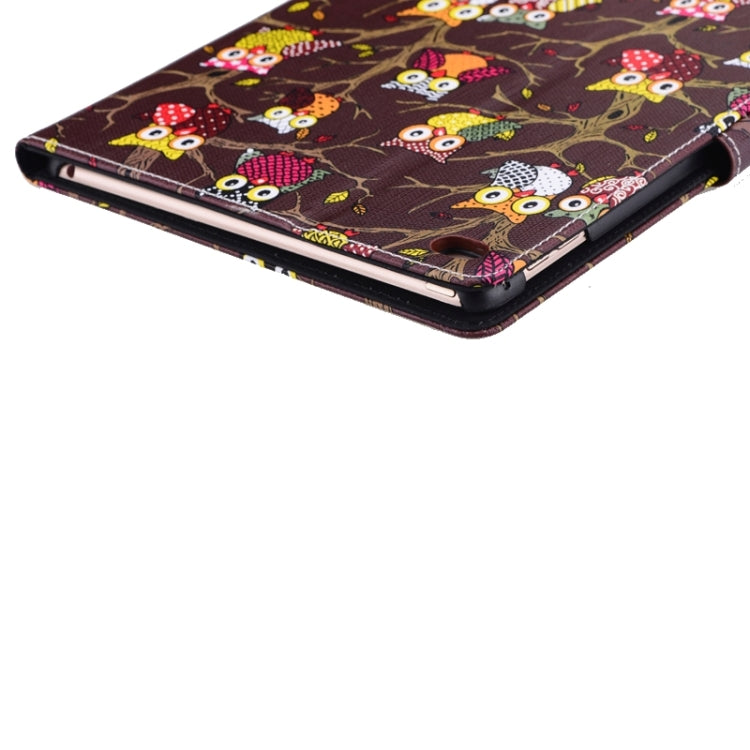 Owls Pattern Cross Texture Smart Cover Leather Case with Card Slots & Holder & Sleep / Wake-up Function for iPad Air 2 / iPad 6