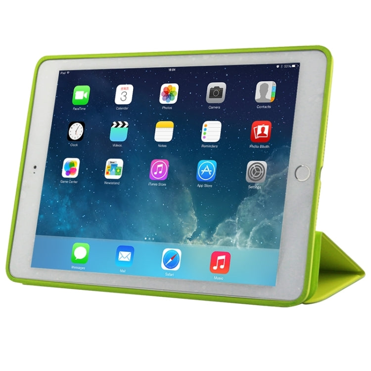 3-fold Naturally Treated Smart Leather Case with Sleep / Wake-up Function & Holder for iPad Air 2