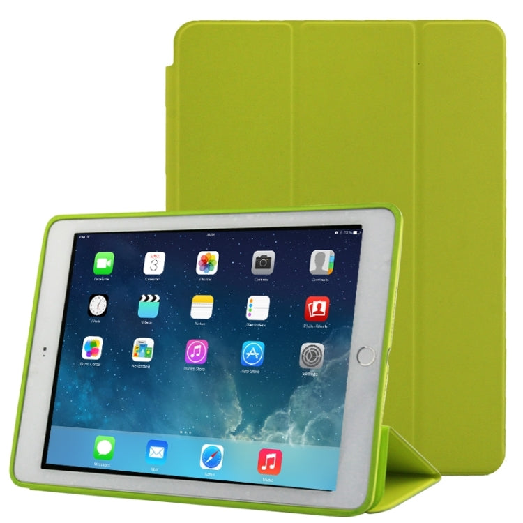 3-fold Naturally Treated Smart Leather Case with Sleep / Wake-up Function & Holder for iPad Air 2