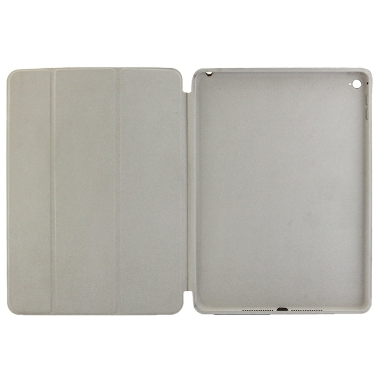 3-fold Naturally Treated Smart Leather Case with Sleep / Wake-up Function & Holder for iPad Air 2