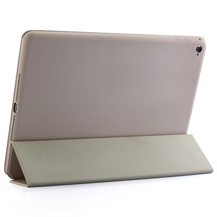 3-fold Naturally Treated Smart Leather Case with Sleep / Wake-up Function & Holder for iPad Air 2