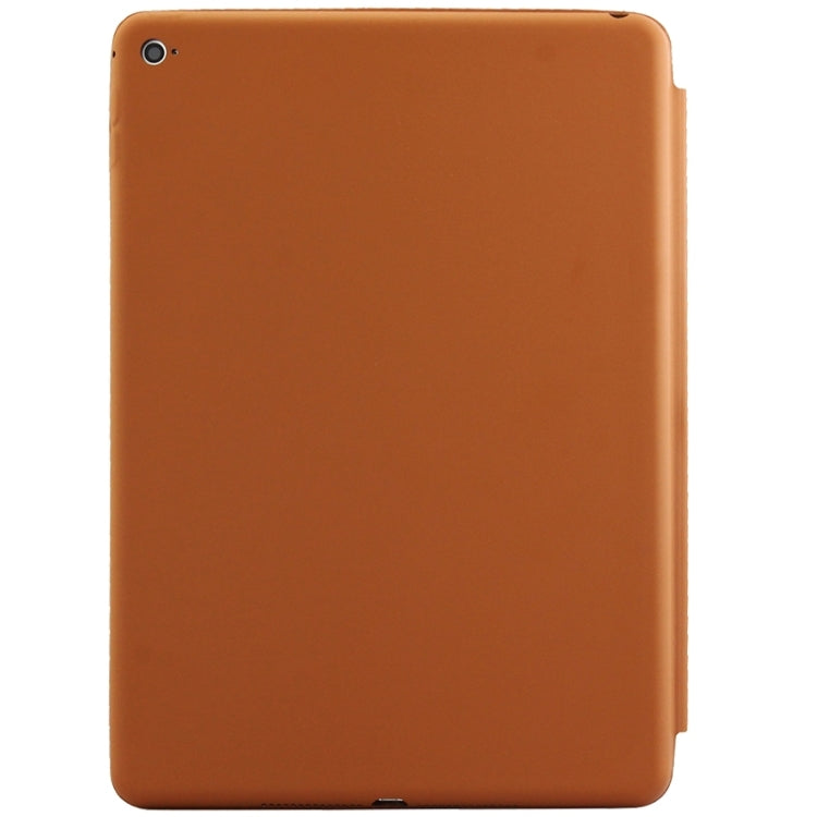 3-fold Naturally Treated Smart Leather Case with Sleep / Wake-up Function & Holder for iPad Air 2