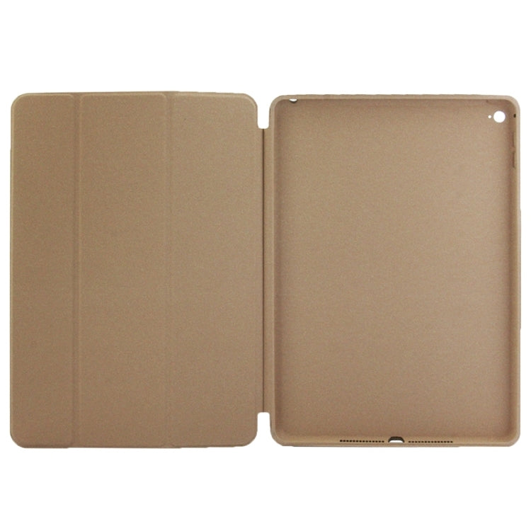 3-fold Naturally Treated Smart Leather Case with Sleep / Wake-up Function & Holder for iPad Air 2