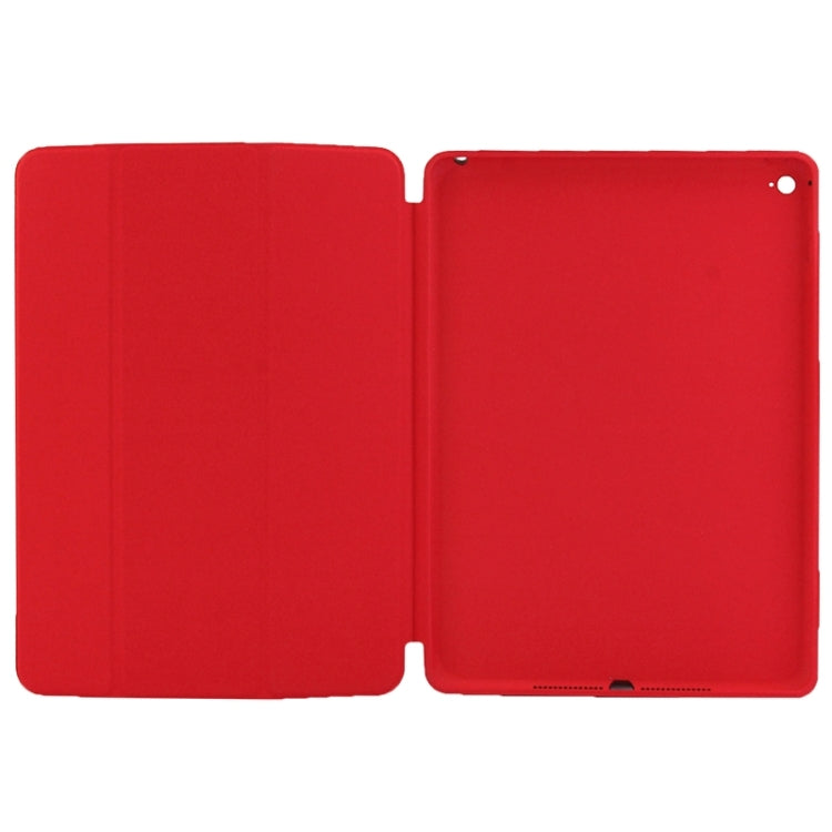 3-fold Naturally Treated Smart Leather Case with Sleep / Wake-up Function & Holder for iPad Air 2