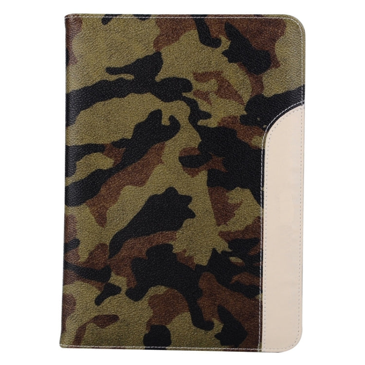 Ultrathin Camouflage Pattern Smart Cover Leather Case with Holder & Card Slots & Hand Strap for iPad Air 2 / iPad 6