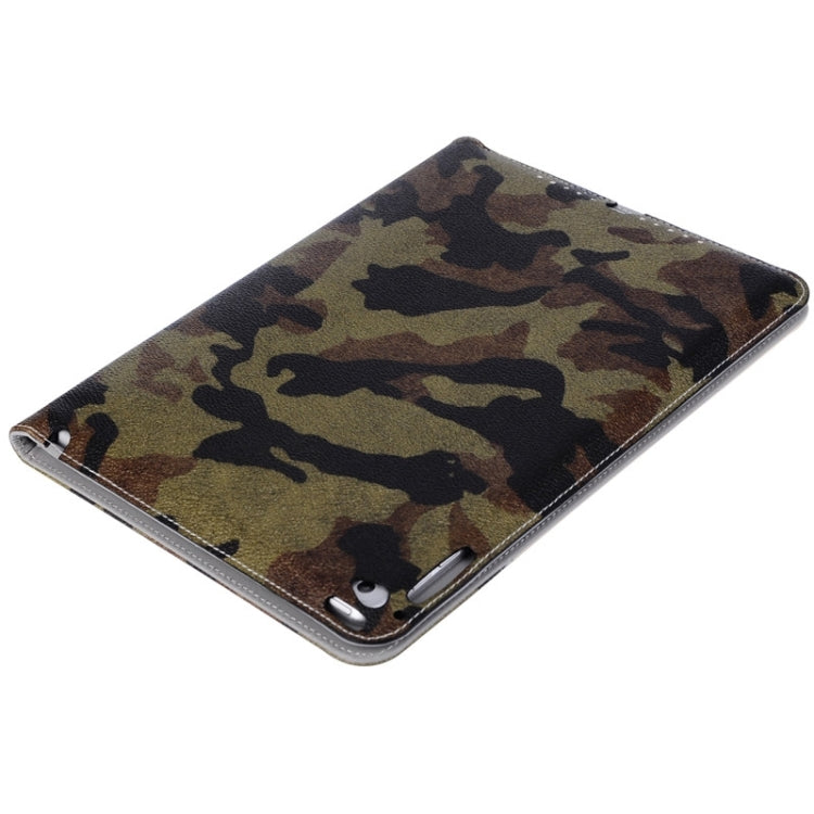 Ultrathin Camouflage Pattern Smart Cover Leather Case with Holder & Card Slots & Hand Strap for iPad Air 2 / iPad 6