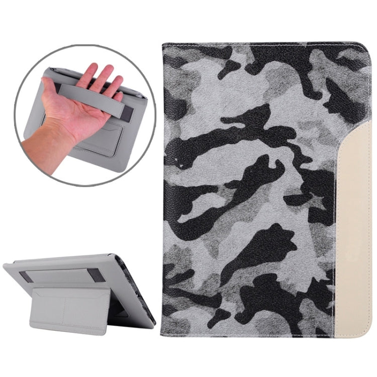 Ultrathin Camouflage Pattern Smart Cover Leather Case with Holder & Card Slots & Hand Strap for iPad Air 2 / iPad 6