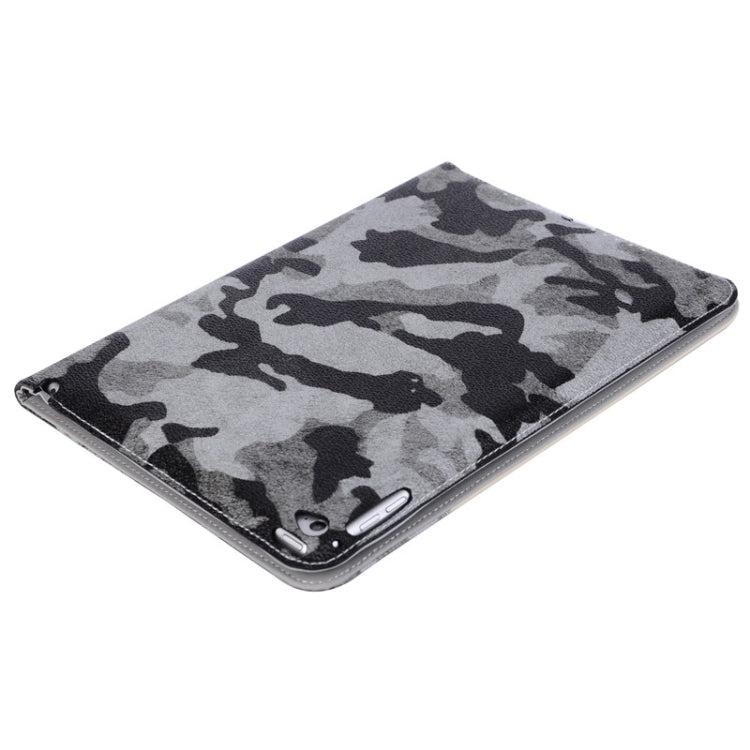 Ultrathin Camouflage Pattern Smart Cover Leather Case with Holder & Card Slots & Hand Strap for iPad Air 2 / iPad 6