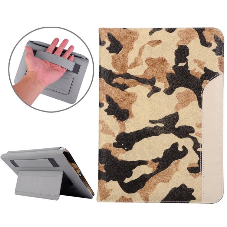 Ultrathin Camouflage Pattern Smart Cover Leather Case with Holder & Card Slots & Hand Strap for iPad Air 2 / iPad 6