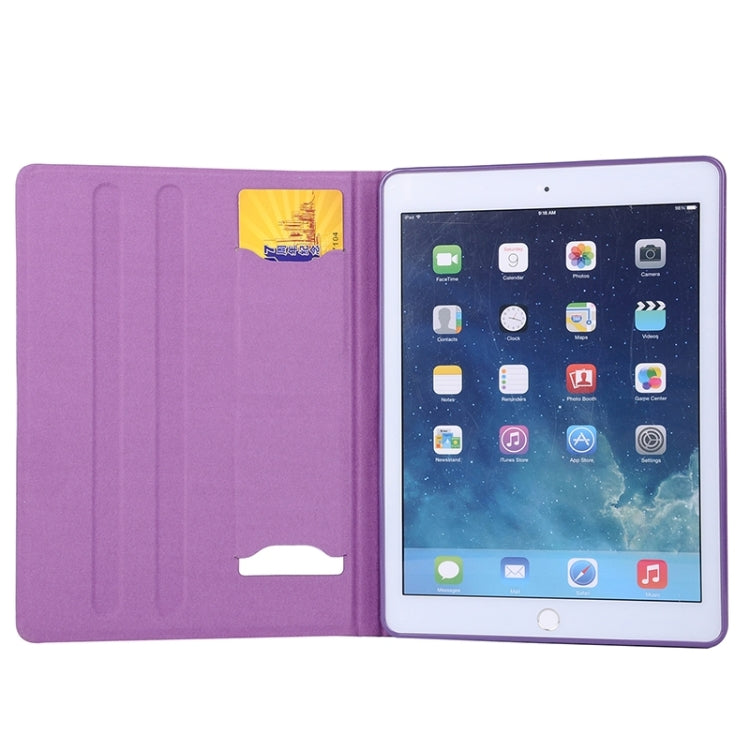 Brushed Texture Leather Case with Card Slots & Holder for iPad Air 2