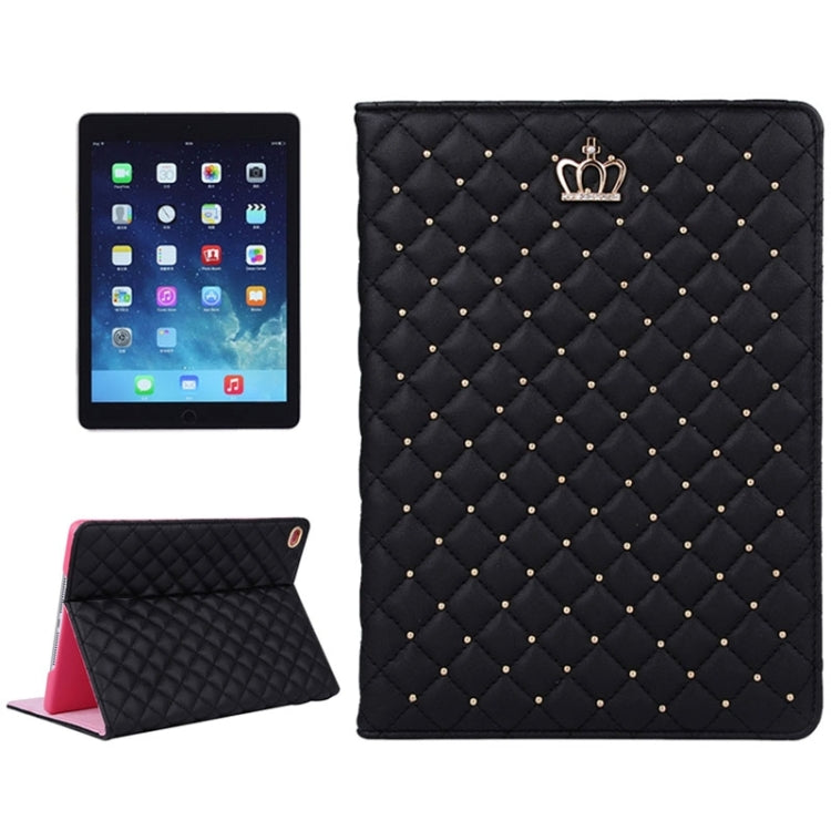 Crown Plaid Texture Horizontal Flip Smart Leather Case with Holder for iPad Air 2 / iPad 6