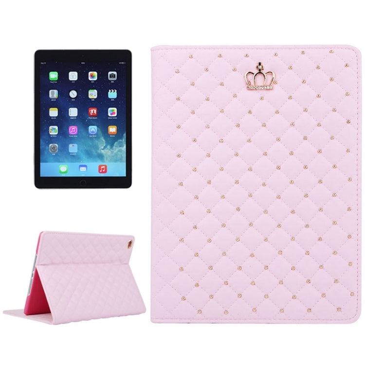 Crown Plaid Texture Horizontal Flip Smart Leather Case with Holder for iPad Air 2 / iPad 6