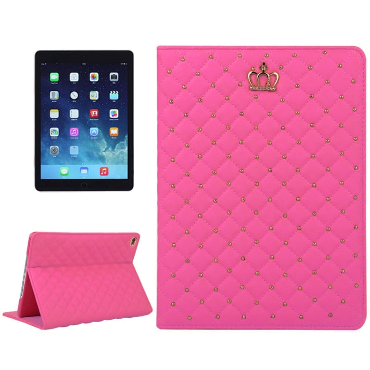 Crown Plaid Texture Horizontal Flip Smart Leather Case with Holder for iPad Air 2 / iPad 6