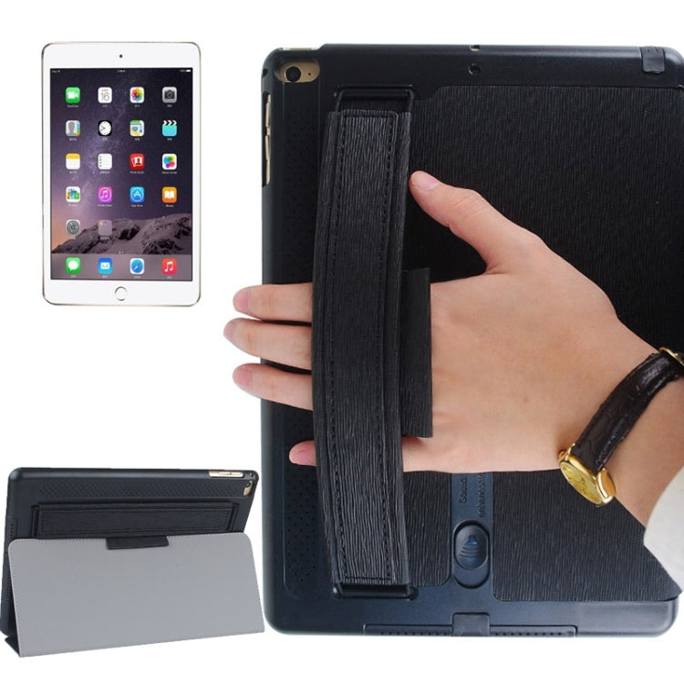 Toothpick Texture Expand Sound Handheld Leather Case with Holder & Sleep Function for iPad Air 2 / iPad 6