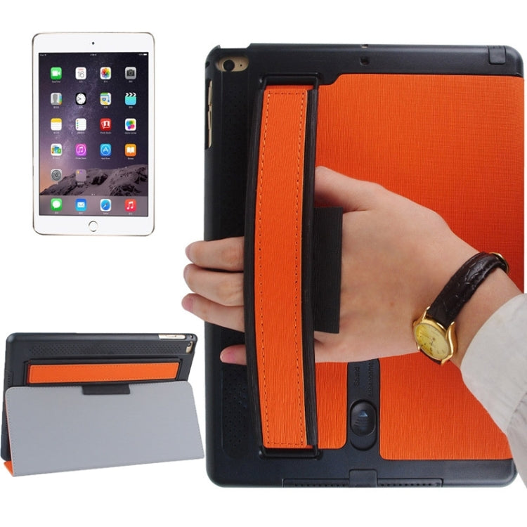 Toothpick Texture Expand Sound Handheld Leather Case with Holder & Sleep Function for iPad Air 2 / iPad 6