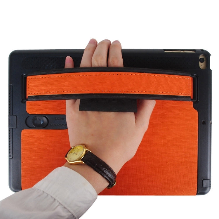 Toothpick Texture Expand Sound Handheld Leather Case with Holder & Sleep Function for iPad Air 2 / iPad 6