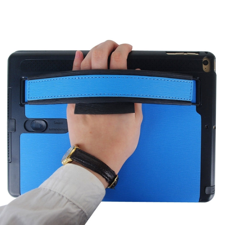 Toothpick Texture Expand Sound Handheld Leather Case with Holder & Sleep Function for iPad Air 2 / iPad 6