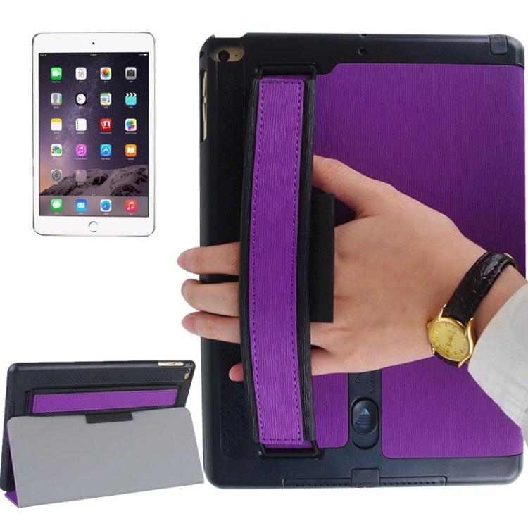 Toothpick Texture Expand Sound Handheld Leather Case with Holder & Sleep Function for iPad Air 2 / iPad 6