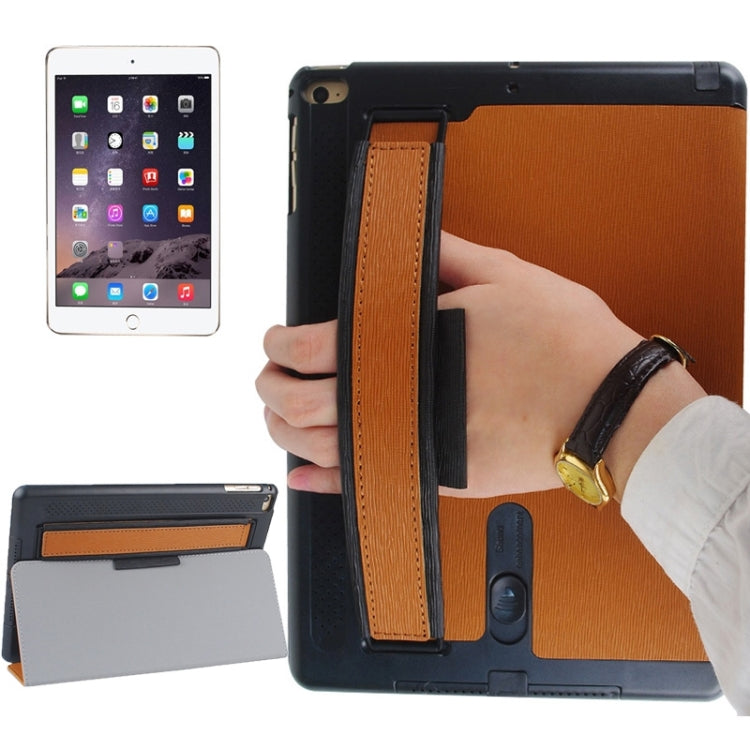 Toothpick Texture Expand Sound Handheld Leather Case with Holder & Sleep Function for iPad Air 2 / iPad 6