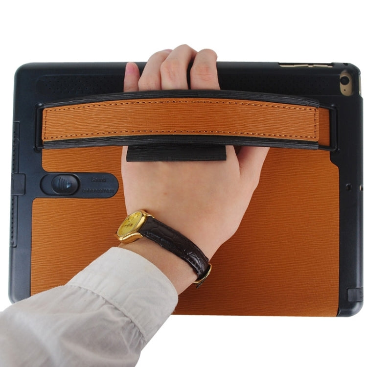 Toothpick Texture Expand Sound Handheld Leather Case with Holder & Sleep Function for iPad Air 2 / iPad 6