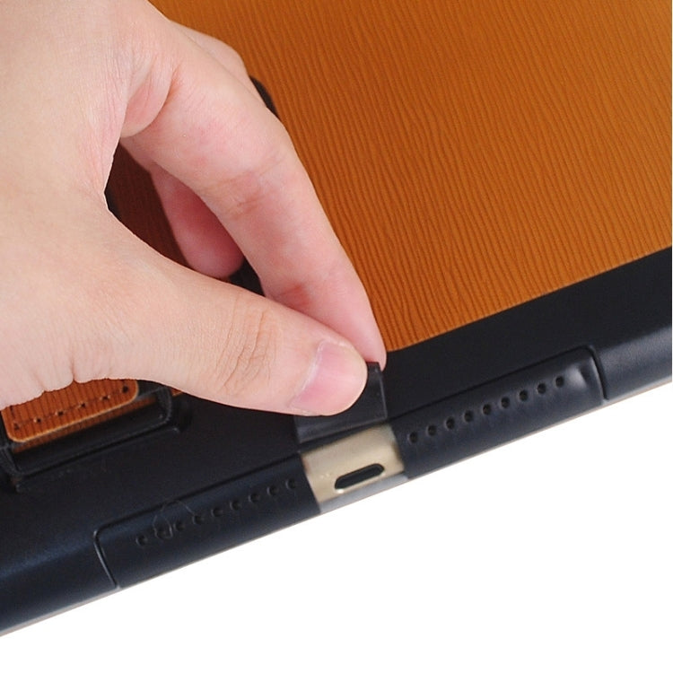 Toothpick Texture Expand Sound Handheld Leather Case with Holder & Sleep Function for iPad Air 2 / iPad 6