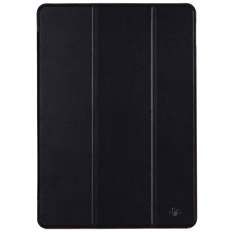 Stone Texture 3-fold Transparent Plastic Back Shell Intelligent Leather Case with Holder and Sleep Function for iPad Air 2 / iPad 6