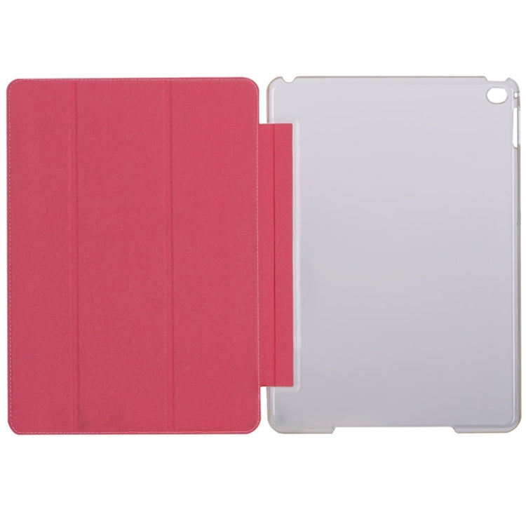 Stone Texture 3-fold Transparent Plastic Back Shell Intelligent Leather Case with Holder and Sleep Function for iPad Air 2 / iPad 6