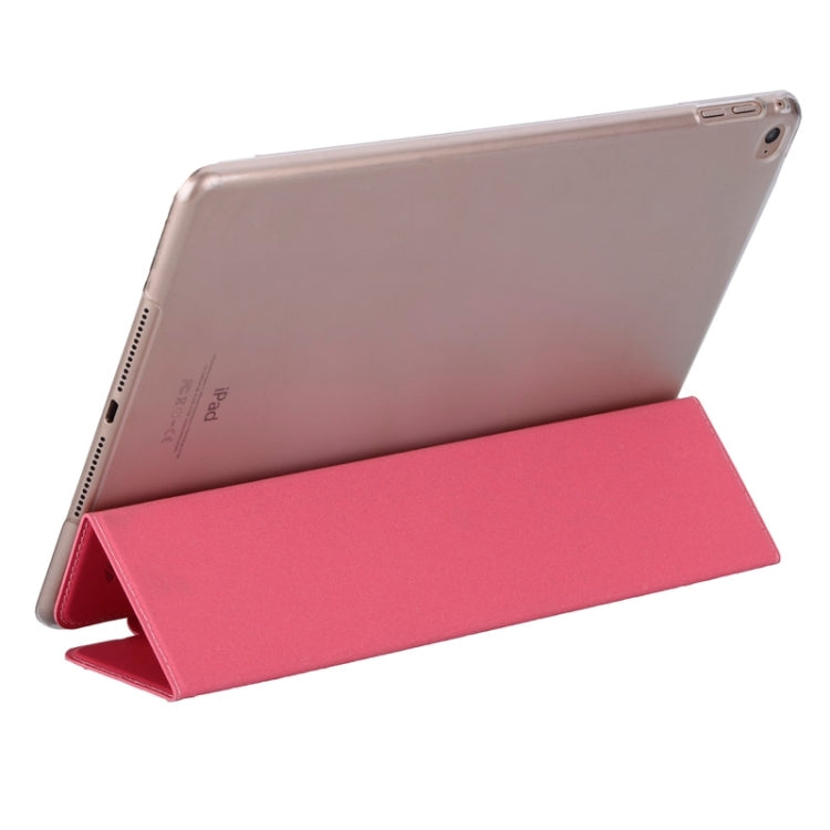 Stone Texture 3-fold Transparent Plastic Back Shell Intelligent Leather Case with Holder and Sleep Function for iPad Air 2 / iPad 6