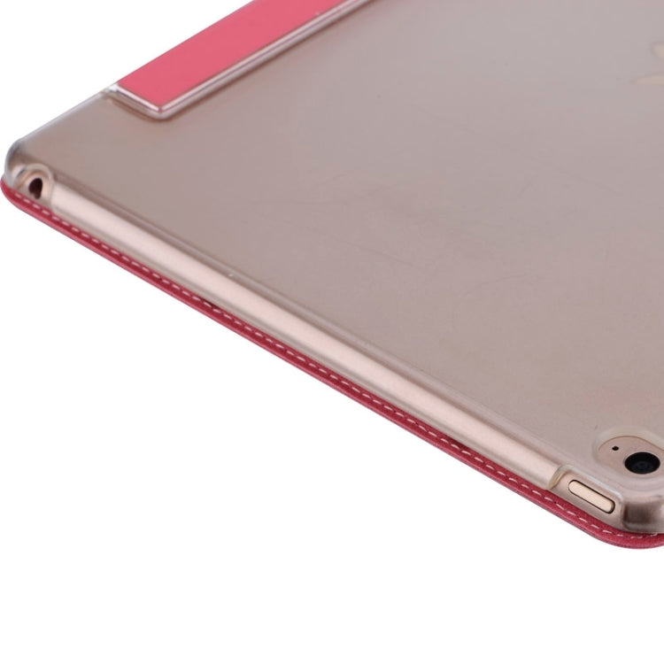 Stone Texture 3-fold Transparent Plastic Back Shell Intelligent Leather Case with Holder and Sleep Function for iPad Air 2 / iPad 6