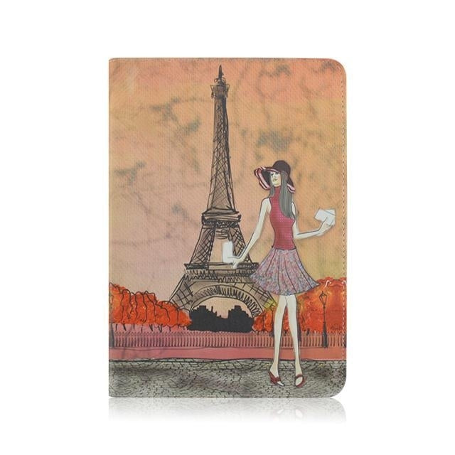 Eiffel Tower Pattern Smart Leather Case with Holder & Wake-up / Sleep Function for iPad Air 2 / iPad 6