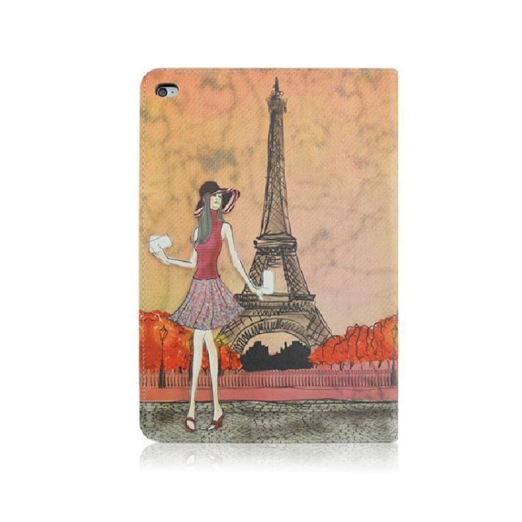 Eiffel Tower Pattern Smart Leather Case with Holder & Wake-up / Sleep Function for iPad Air 2 / iPad 6