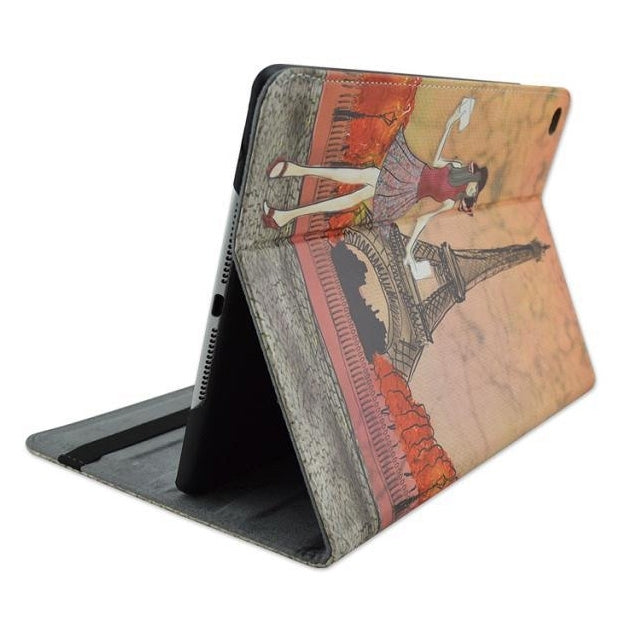 Eiffel Tower Pattern Smart Leather Case with Holder & Wake-up / Sleep Function for iPad Air 2 / iPad 6