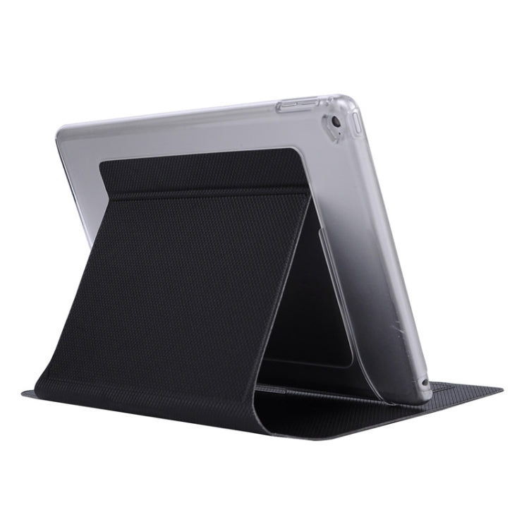 Horizontal Flip Transparent PC Leather Case with Holder & Card Slots for iPad Air 2 / iPad 6