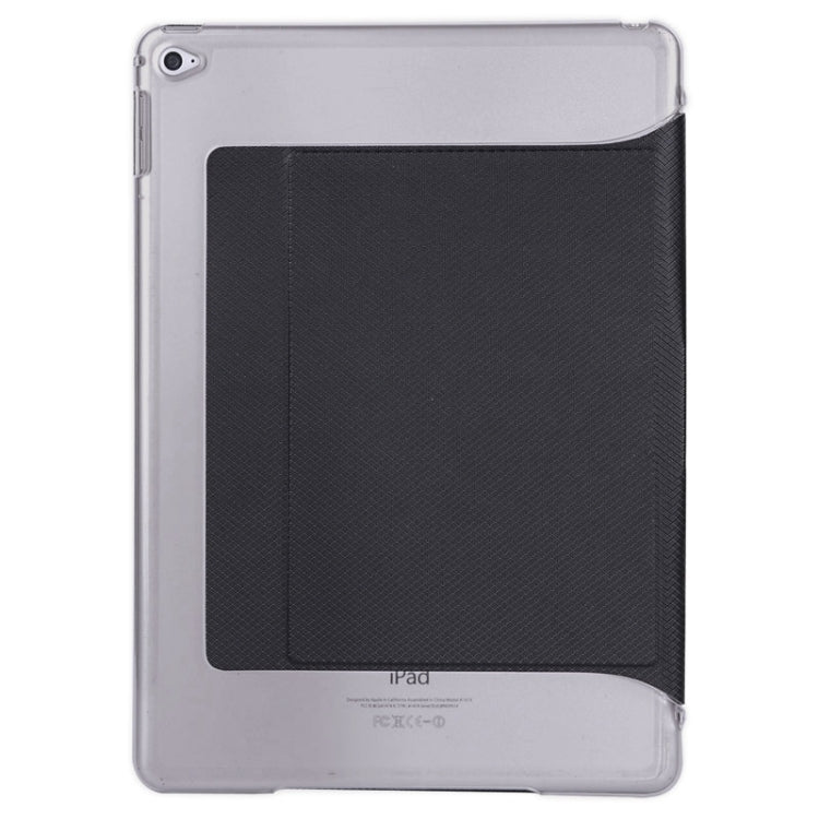 Horizontal Flip Transparent PC Leather Case with Holder & Card Slots for iPad Air 2 / iPad 6