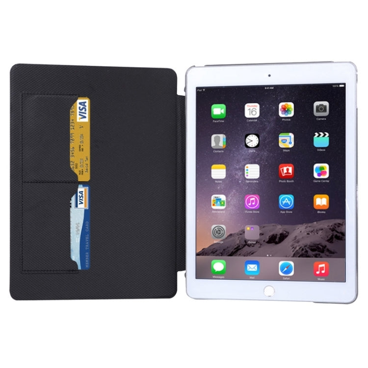 Horizontal Flip Transparent PC Leather Case with Holder & Card Slots for iPad Air 2 / iPad 6