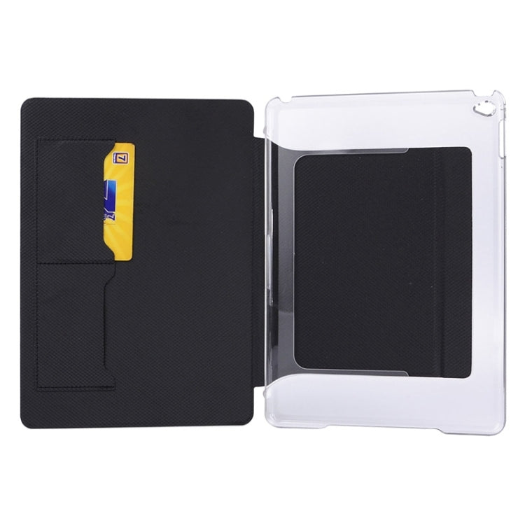 Horizontal Flip Transparent PC Leather Case with Holder & Card Slots for iPad Air 2 / iPad 6