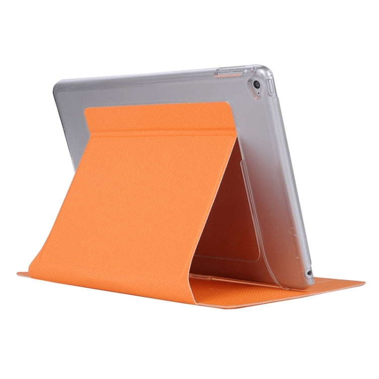 Horizontal Flip Transparent PC Leather Case with Holder & Card Slots for iPad Air 2 / iPad 6