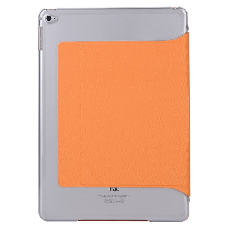Horizontal Flip Transparent PC Leather Case with Holder & Card Slots for iPad Air 2 / iPad 6