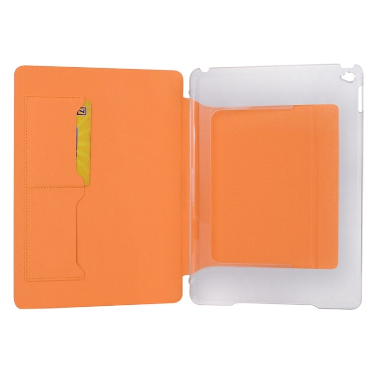 Horizontal Flip Transparent PC Leather Case with Holder & Card Slots for iPad Air 2 / iPad 6