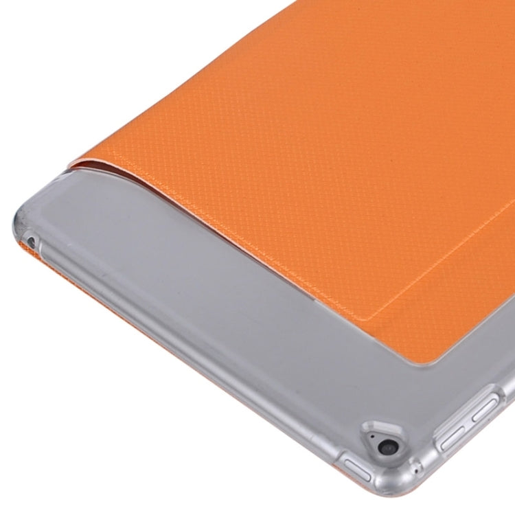 Horizontal Flip Transparent PC Leather Case with Holder & Card Slots for iPad Air 2 / iPad 6