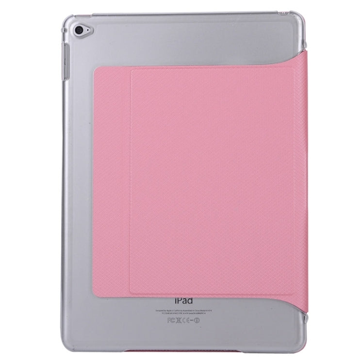 Horizontal Flip Transparent PC Leather Case with Holder & Card Slots for iPad Air 2 / iPad 6
