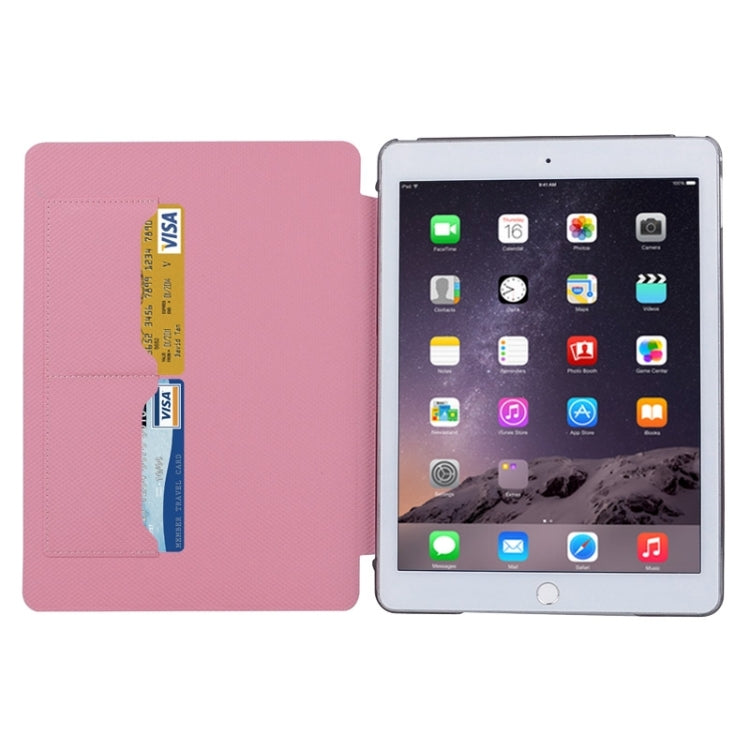 Horizontal Flip Transparent PC Leather Case with Holder & Card Slots for iPad Air 2 / iPad 6