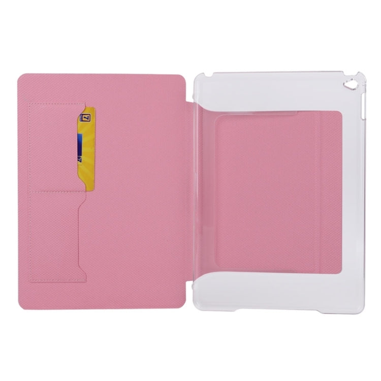 Horizontal Flip Transparent PC Leather Case with Holder & Card Slots for iPad Air 2 / iPad 6
